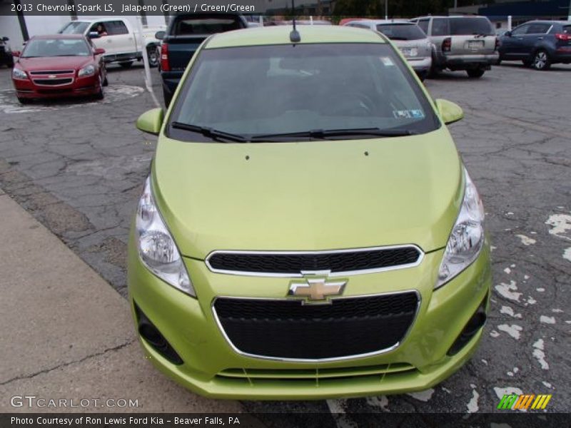 Jalapeno (Green) / Green/Green 2013 Chevrolet Spark LS