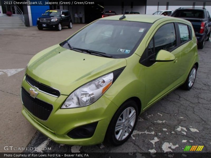 Jalapeno (Green) / Green/Green 2013 Chevrolet Spark LS