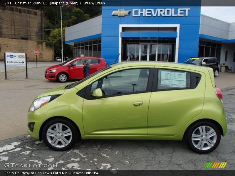 Jalapeno (Green) / Green/Green 2013 Chevrolet Spark LS