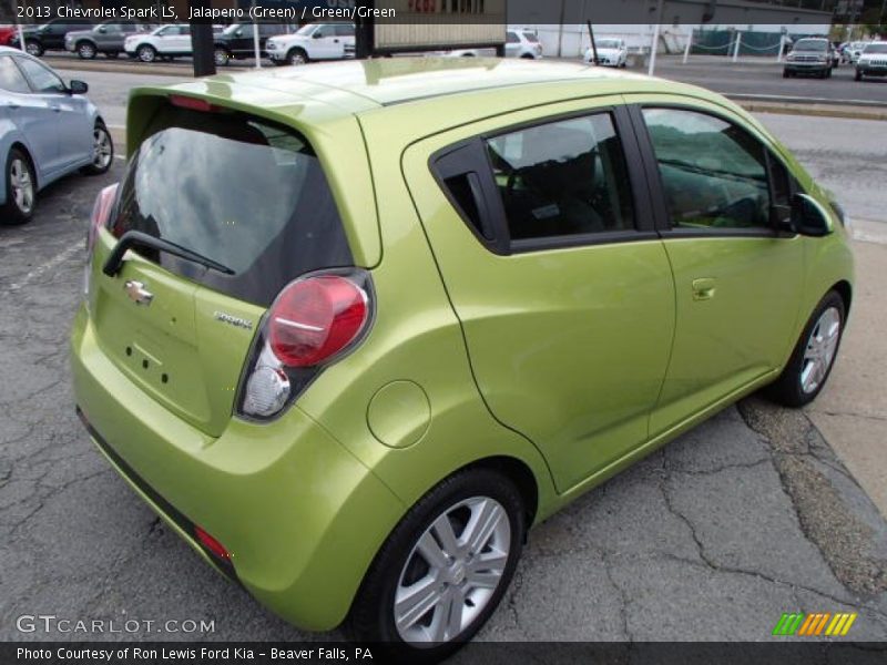 Jalapeno (Green) / Green/Green 2013 Chevrolet Spark LS