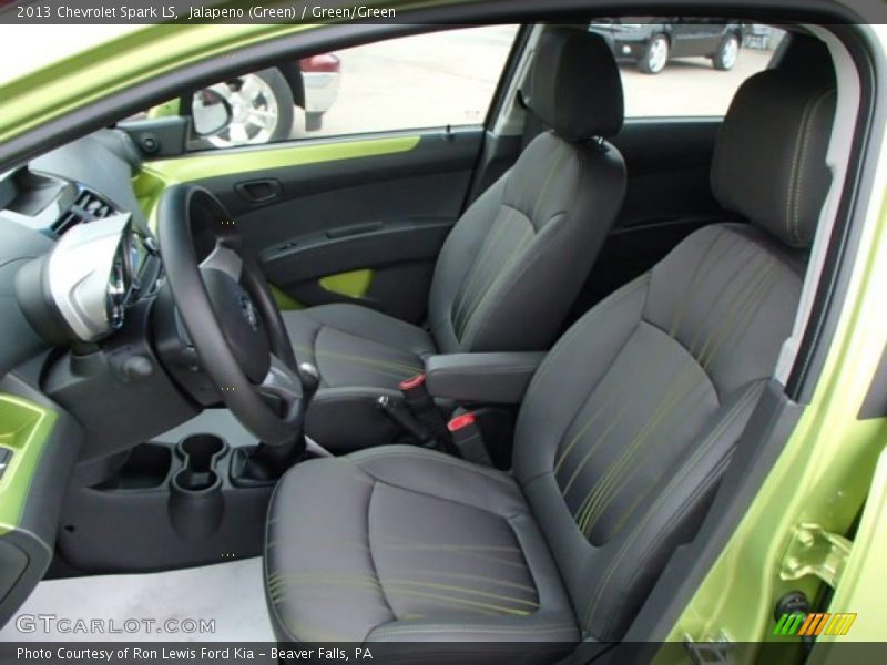 Jalapeno (Green) / Green/Green 2013 Chevrolet Spark LS