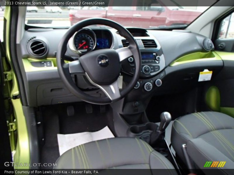 Jalapeno (Green) / Green/Green 2013 Chevrolet Spark LS