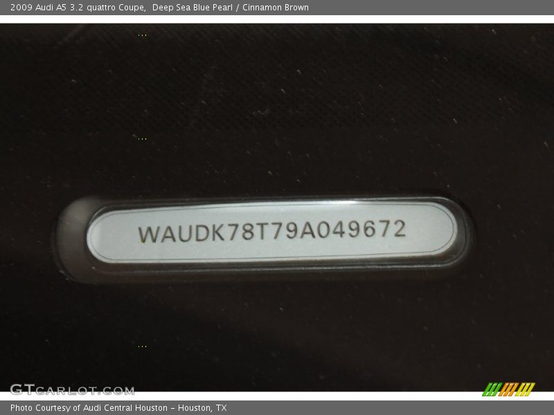 Deep Sea Blue Pearl / Cinnamon Brown 2009 Audi A5 3.2 quattro Coupe