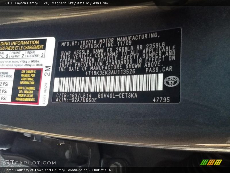 Magnetic Gray Metallic / Ash Gray 2010 Toyota Camry SE V6