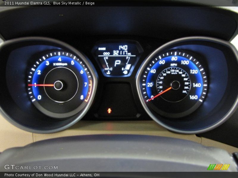 Blue Sky Metallic / Beige 2011 Hyundai Elantra GLS