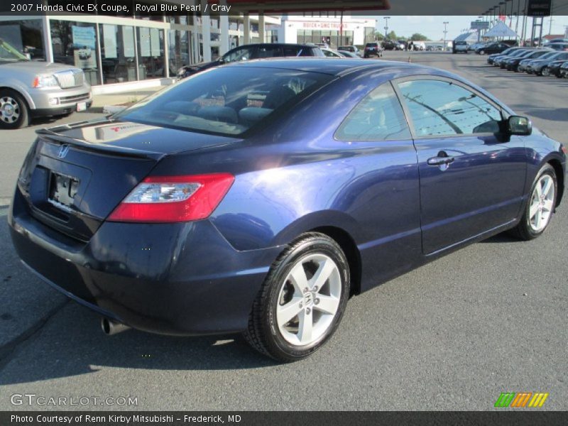 Royal Blue Pearl / Gray 2007 Honda Civic EX Coupe