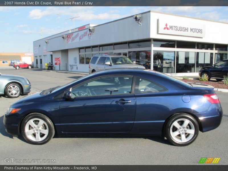 Royal Blue Pearl / Gray 2007 Honda Civic EX Coupe
