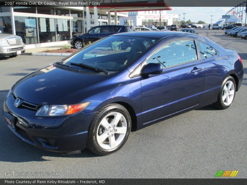Royal Blue Pearl / Gray 2007 Honda Civic EX Coupe