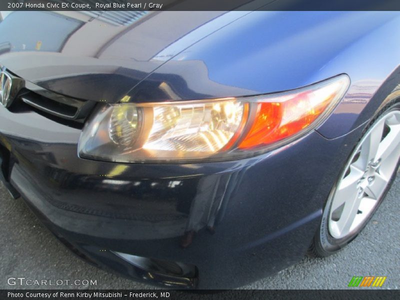 Royal Blue Pearl / Gray 2007 Honda Civic EX Coupe
