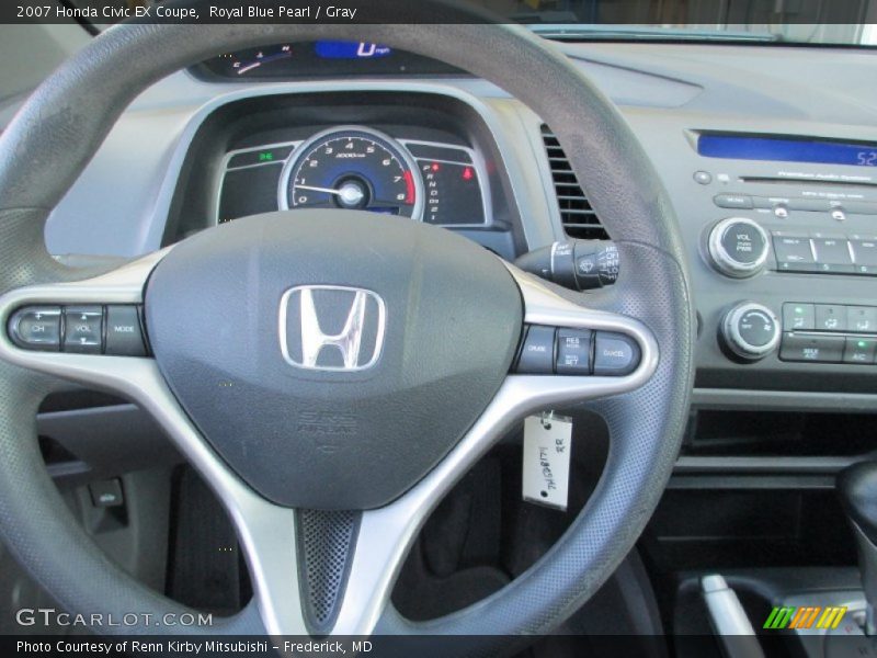 Royal Blue Pearl / Gray 2007 Honda Civic EX Coupe