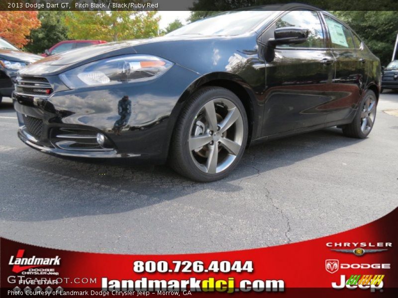 Pitch Black / Black/Ruby Red 2013 Dodge Dart GT
