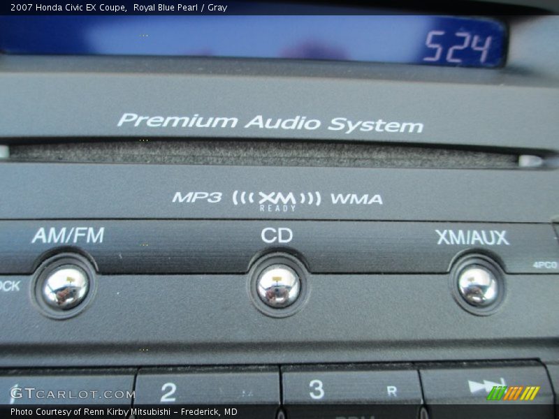 Royal Blue Pearl / Gray 2007 Honda Civic EX Coupe