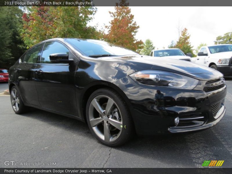 Pitch Black / Black/Ruby Red 2013 Dodge Dart GT