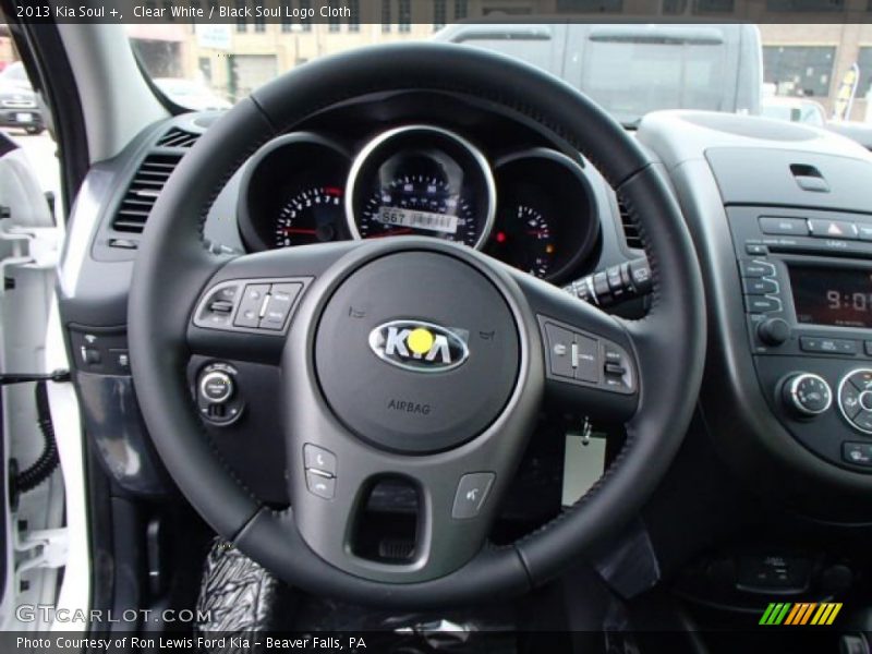 Clear White / Black Soul Logo Cloth 2013 Kia Soul +