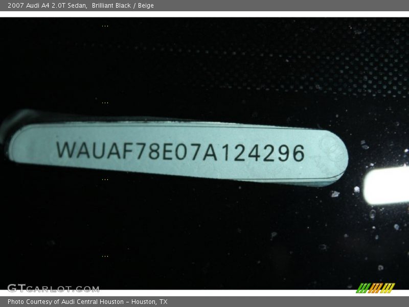 Brilliant Black / Beige 2007 Audi A4 2.0T Sedan
