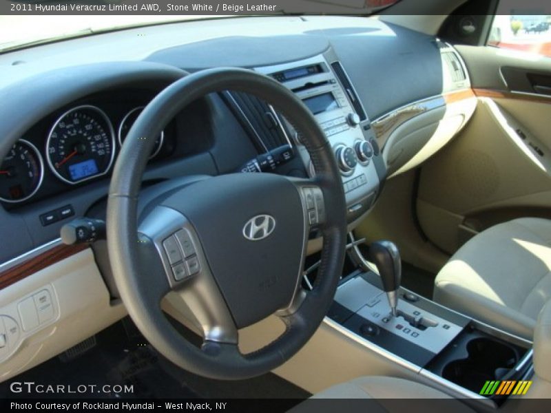 Stone White / Beige Leather 2011 Hyundai Veracruz Limited AWD