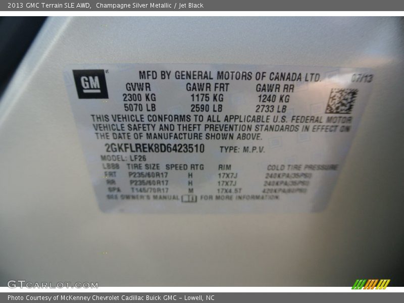Champagne Silver Metallic / Jet Black 2013 GMC Terrain SLE AWD