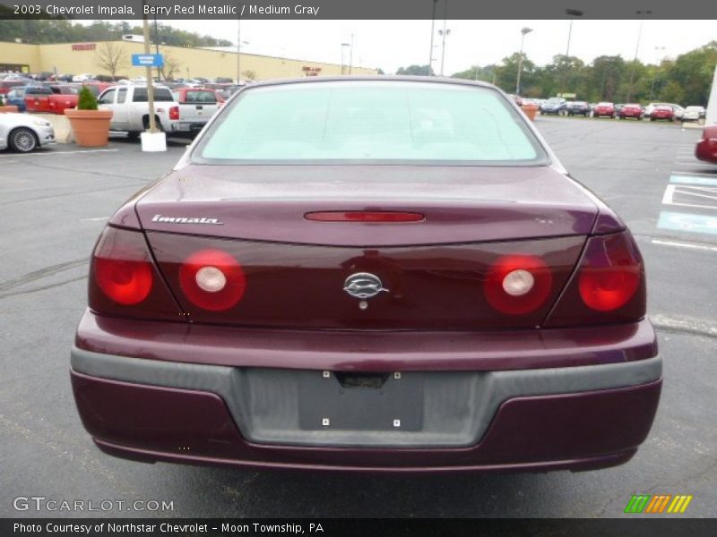 Berry Red Metallic / Medium Gray 2003 Chevrolet Impala