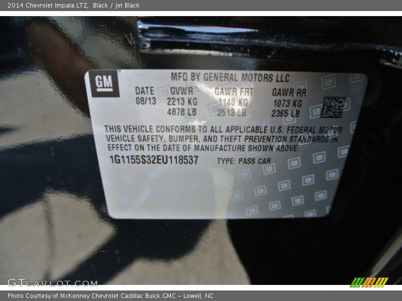 Black / Jet Black 2014 Chevrolet Impala LTZ