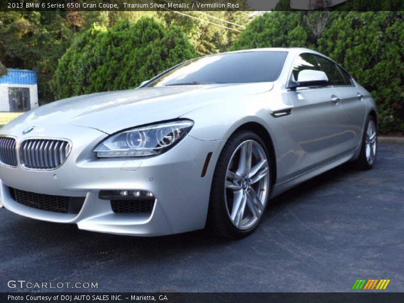 Titanium Silver Metallic / Vermillion Red 2013 BMW 6 Series 650i Gran Coupe