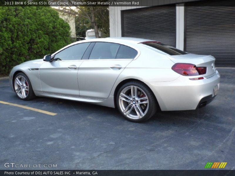 Titanium Silver Metallic / Vermillion Red 2013 BMW 6 Series 650i Gran Coupe