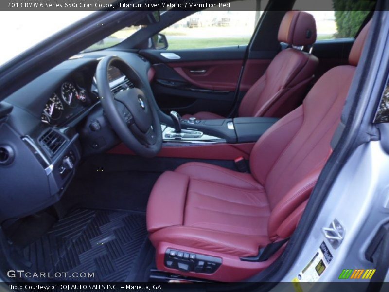Titanium Silver Metallic / Vermillion Red 2013 BMW 6 Series 650i Gran Coupe