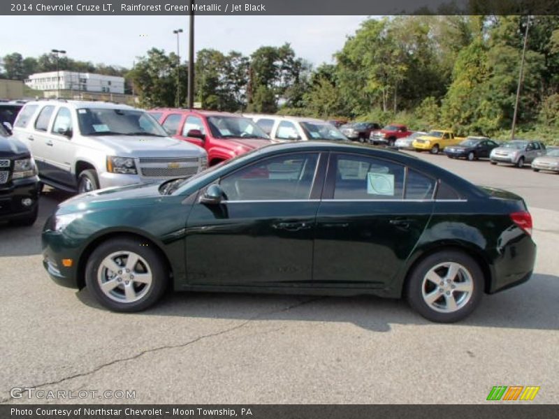 Rainforest Green Metallic / Jet Black 2014 Chevrolet Cruze LT