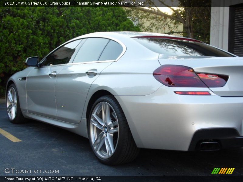 Titanium Silver Metallic / Vermillion Red 2013 BMW 6 Series 650i Gran Coupe