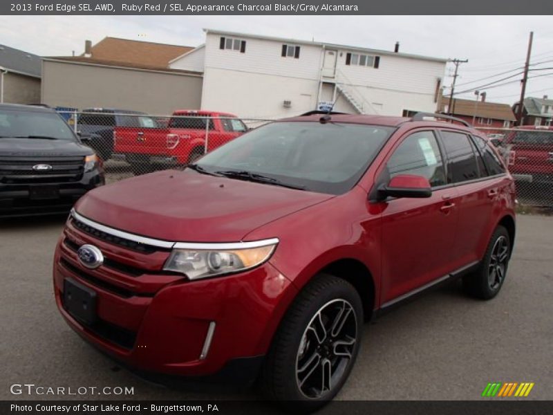 Ruby Red / SEL Appearance Charcoal Black/Gray Alcantara 2013 Ford Edge SEL AWD