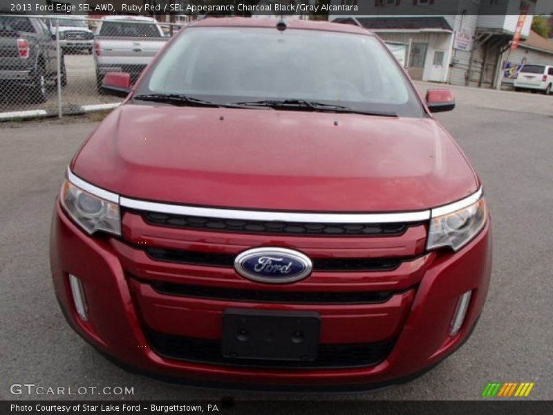 Ruby Red / SEL Appearance Charcoal Black/Gray Alcantara 2013 Ford Edge SEL AWD