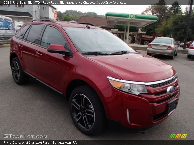 Ruby Red / SEL Appearance Charcoal Black/Gray Alcantara 2013 Ford Edge SEL AWD