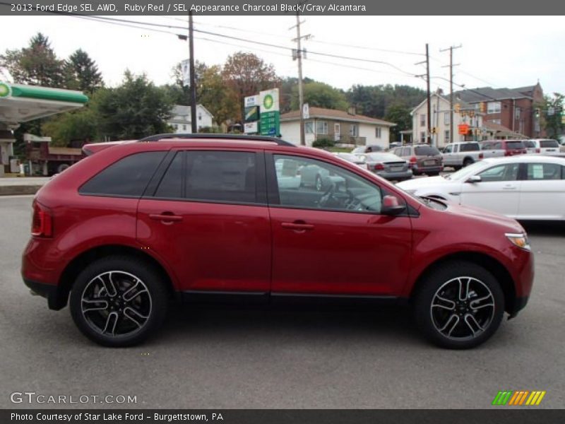 Ruby Red / SEL Appearance Charcoal Black/Gray Alcantara 2013 Ford Edge SEL AWD