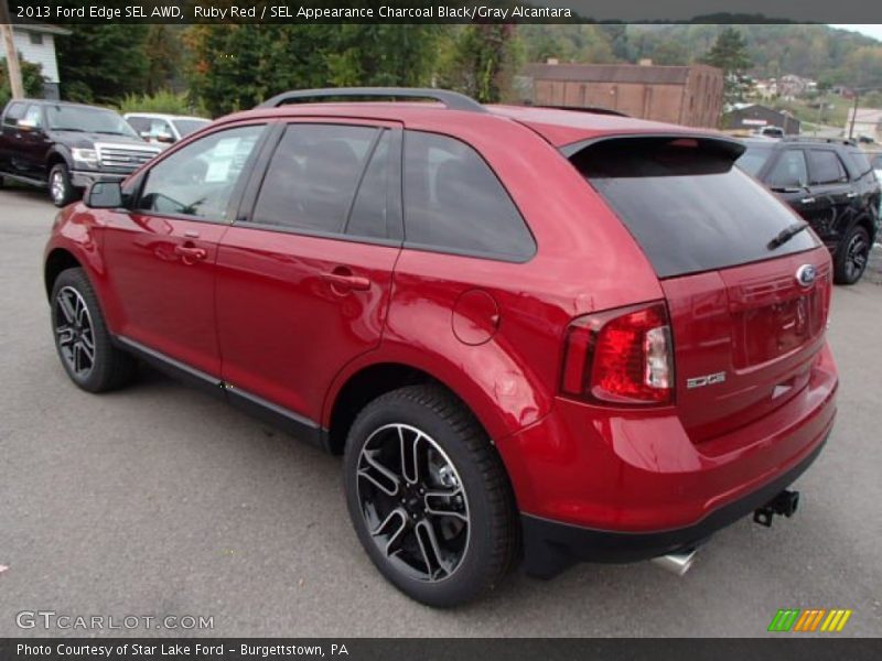 Ruby Red / SEL Appearance Charcoal Black/Gray Alcantara 2013 Ford Edge SEL AWD