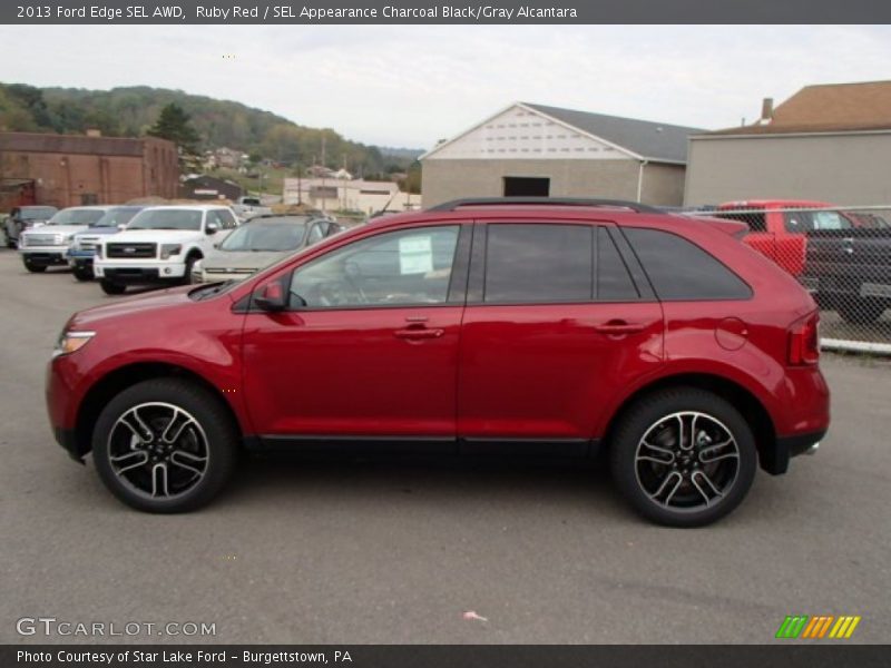 Ruby Red / SEL Appearance Charcoal Black/Gray Alcantara 2013 Ford Edge SEL AWD