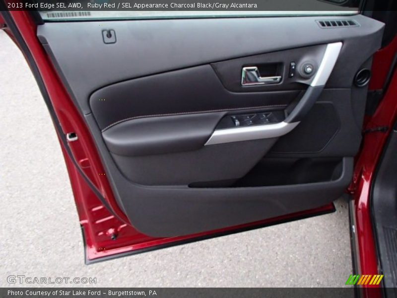 Ruby Red / SEL Appearance Charcoal Black/Gray Alcantara 2013 Ford Edge SEL AWD