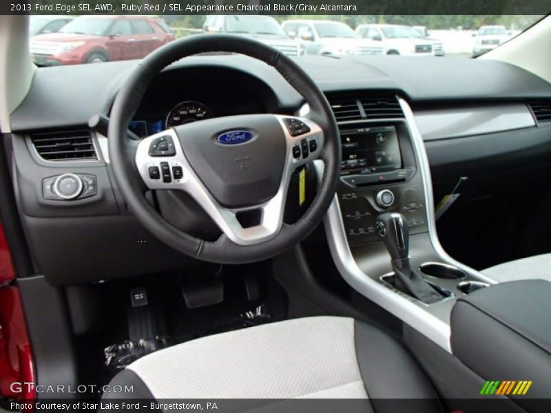 Ruby Red / SEL Appearance Charcoal Black/Gray Alcantara 2013 Ford Edge SEL AWD