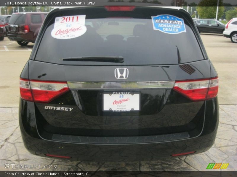Crystal Black Pearl / Gray 2011 Honda Odyssey EX