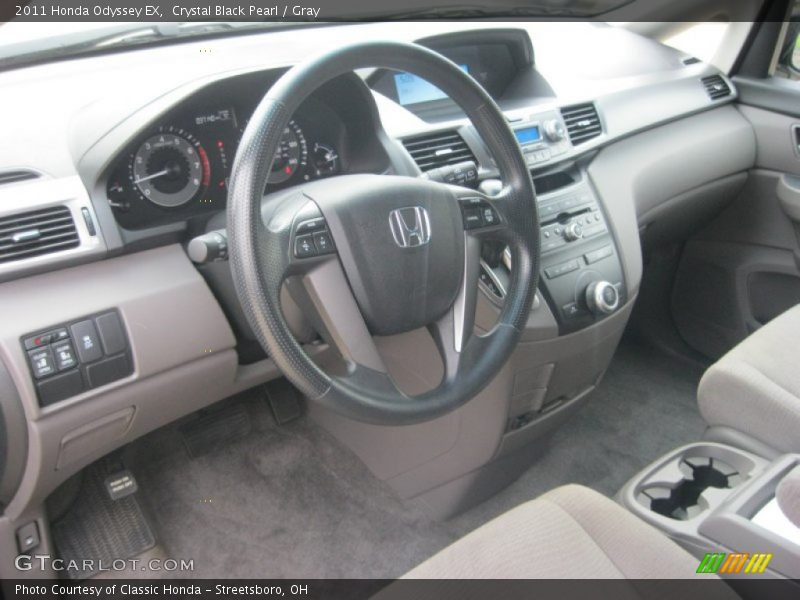 Crystal Black Pearl / Gray 2011 Honda Odyssey EX