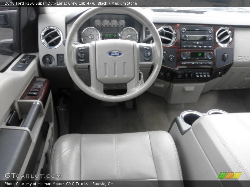 Black / Medium Stone 2008 Ford F250 Super Duty Lariat Crew Cab 4x4