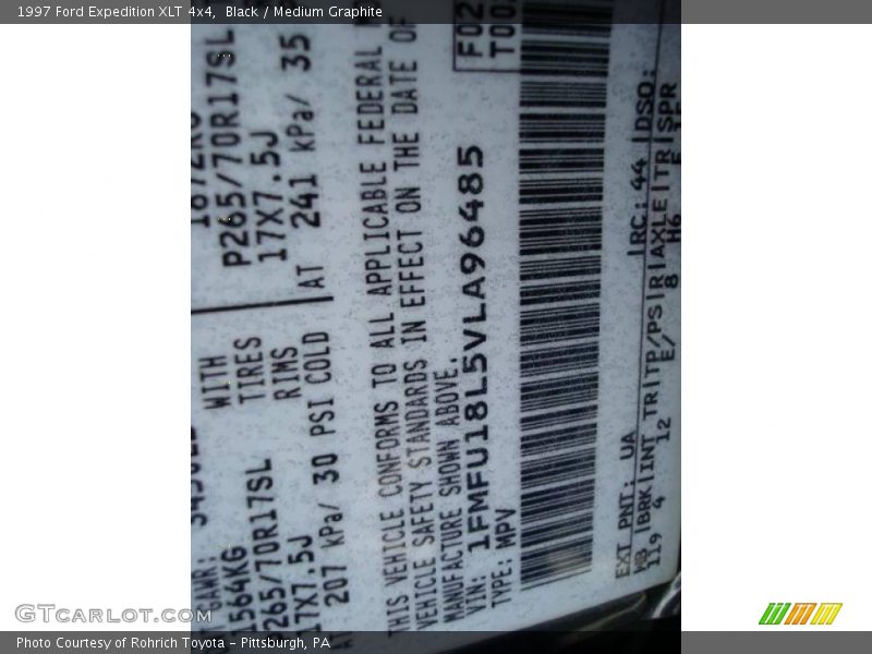 Black / Medium Graphite 1997 Ford Expedition XLT 4x4