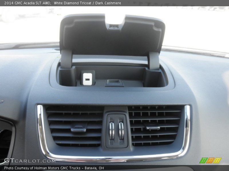White Diamond Tricoat / Dark Cashmere 2014 GMC Acadia SLT AWD