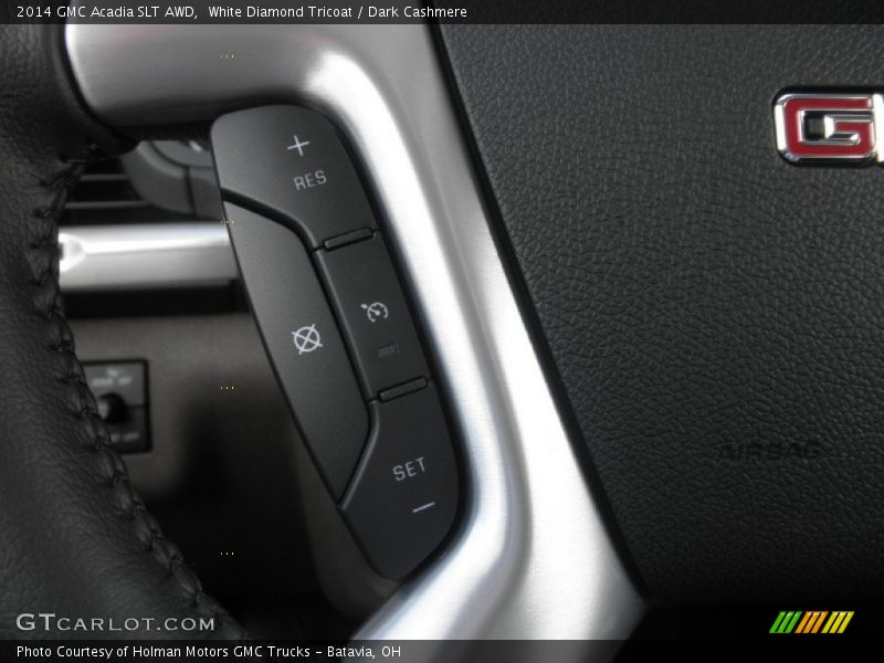 White Diamond Tricoat / Dark Cashmere 2014 GMC Acadia SLT AWD