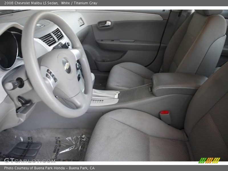 White / Titanium Gray 2008 Chevrolet Malibu LS Sedan