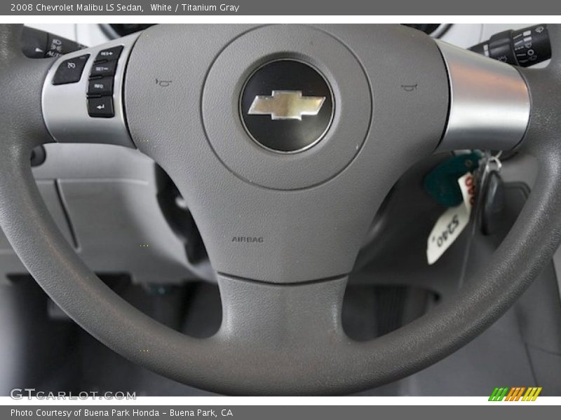 White / Titanium Gray 2008 Chevrolet Malibu LS Sedan