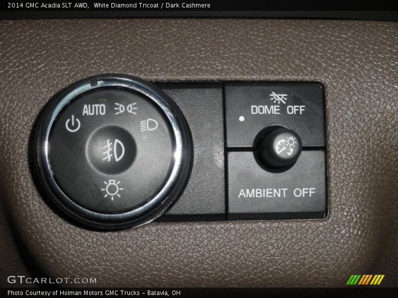 White Diamond Tricoat / Dark Cashmere 2014 GMC Acadia SLT AWD