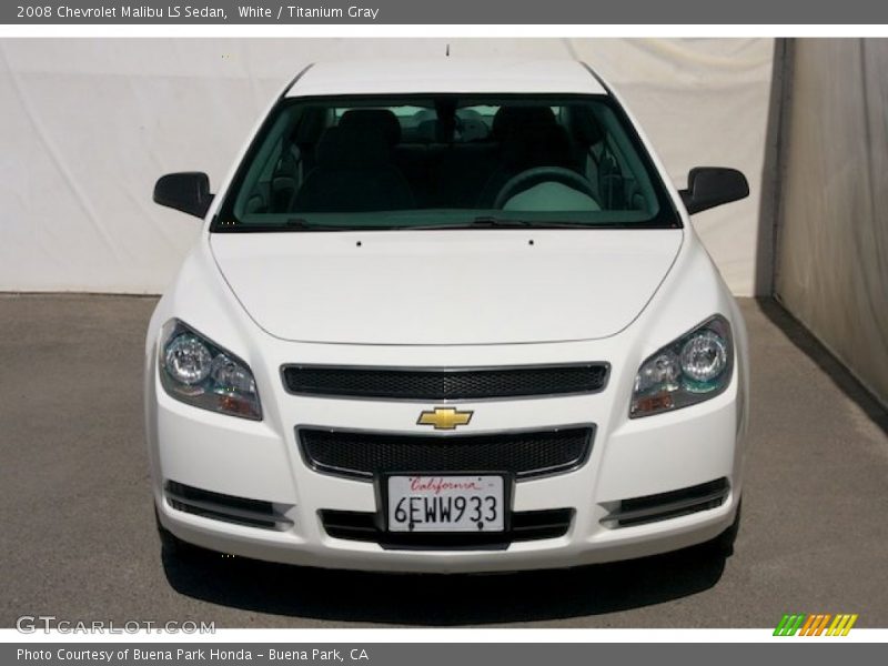 White / Titanium Gray 2008 Chevrolet Malibu LS Sedan