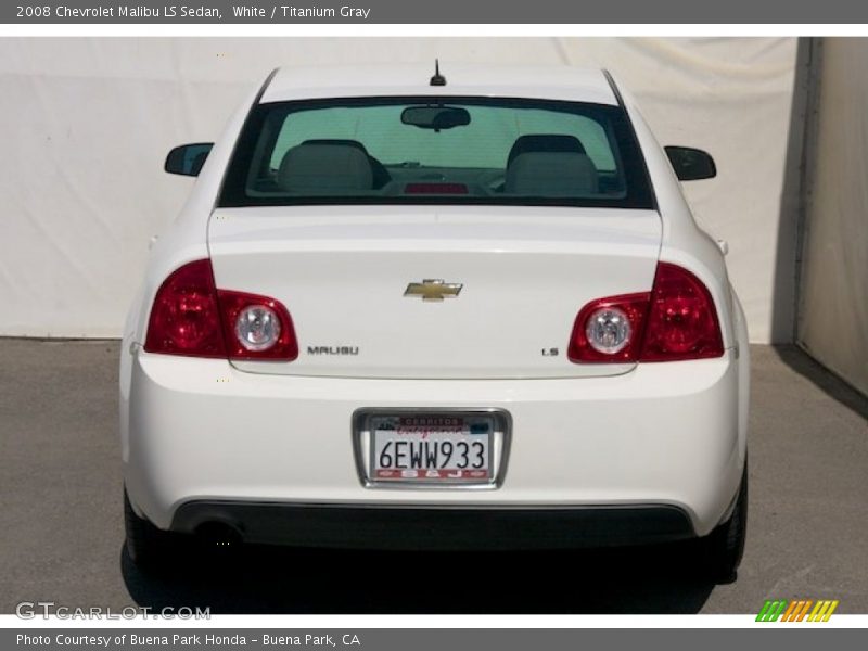 White / Titanium Gray 2008 Chevrolet Malibu LS Sedan
