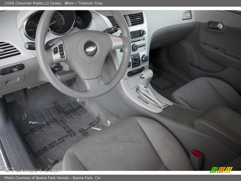White / Titanium Gray 2008 Chevrolet Malibu LS Sedan