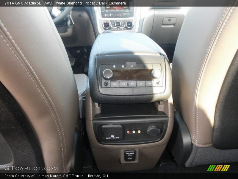 White Diamond Tricoat / Dark Cashmere 2014 GMC Acadia SLT AWD