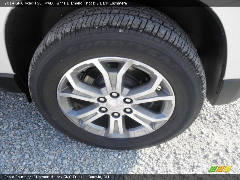 White Diamond Tricoat / Dark Cashmere 2014 GMC Acadia SLT AWD